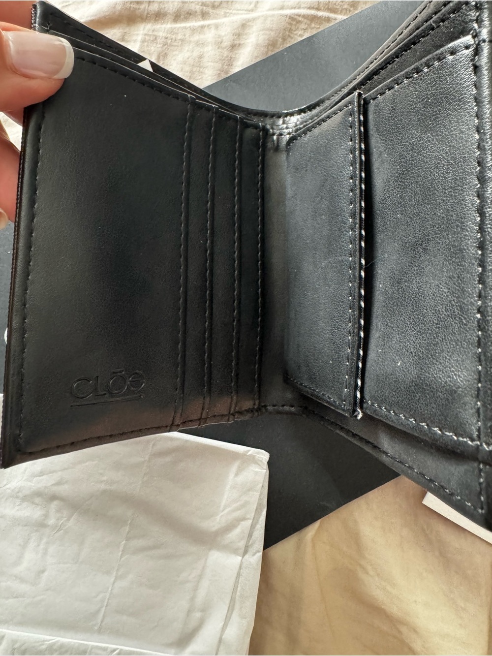 Black Men’s CLOE Brand Leather Wallet with Gold Accent- this is a Mexican brand